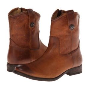 Frye Melissa Button Short Womens, Cognac